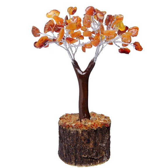 Crystal Tree, Natural Energized Carnelian Meal 60 Dana Tree, Orange & Brown | For Drawing Love & Relationship | Beautiful Crystals Tree For Living Room, Home & Office Dcor, Tables