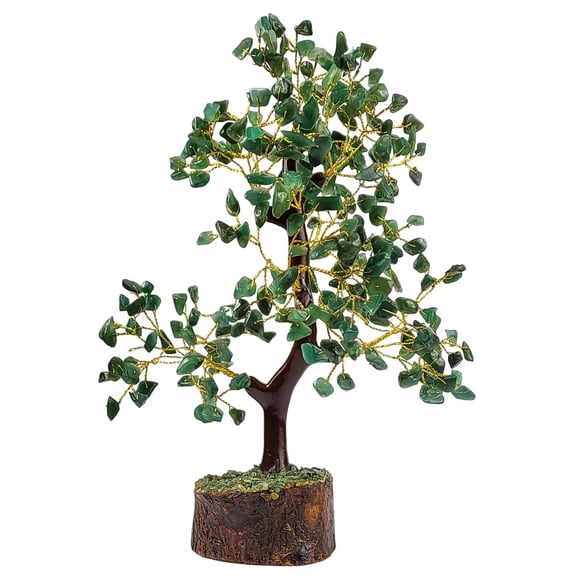 Crystal Tree, Reiki Infused Gemstone Tree For Good Luck - Green Aventurine | For Luck, Abundance & Healing | Feng Shui Green Crystal Tree Of Life For Home, Work & Spiritual Dcor - 1 Piece