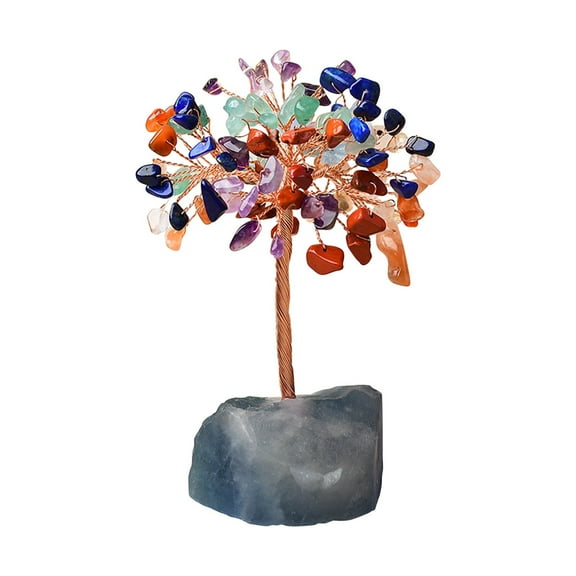 Crystal Tree Yannianjz Crystal Money Tree, Natural Quartz Crystal Bonsai Tree for Home Office Desk Decor, Feng Shui Wealth Luck Healing Ornament, Gift for Housewarming