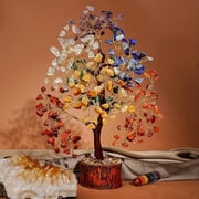 Colorful Crystal Tree of Life 7 Chakra Healing Crystal Trees for Home & Office Decor for Positive Energy, Money & Good Luck Birthday Gifts for Women