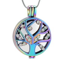 Crystal Tree of Life Cremation Pendant Small Urns For Ashes Keepsake Cremation Mini Urns Necklace