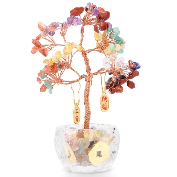 Crystal Tree of Life Money Tree ,Money Bonsai Trees, Feng Shui Décor for Home and Office Desk Decoration, Spiritual & Good Luck Gifts