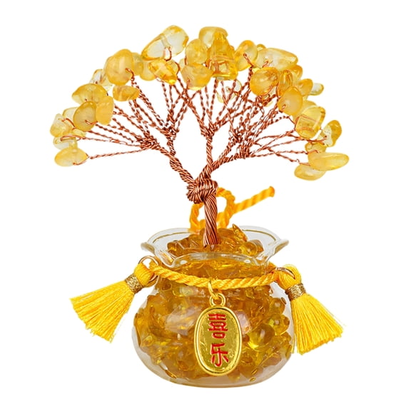 Crystal Tree with Bonsais Quartzs Crystal Money Tree Bonsais Feng Shuis Decors Housewarmings Present Home Decors