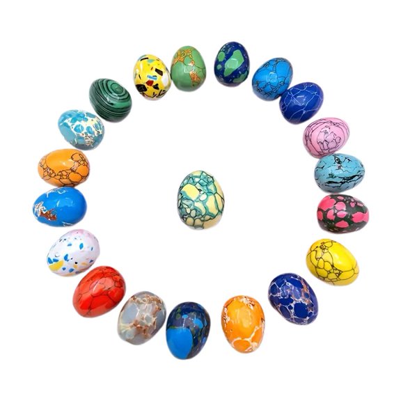 Crystal Turquoise Stone Easter Eggs, 0.8" Decorative Mini Eggs for DIY Wreath, Centerpiece, Bowl Basket Fillers, Party Favor Gift, Spring Home Wedding Table Decor (Random Color)