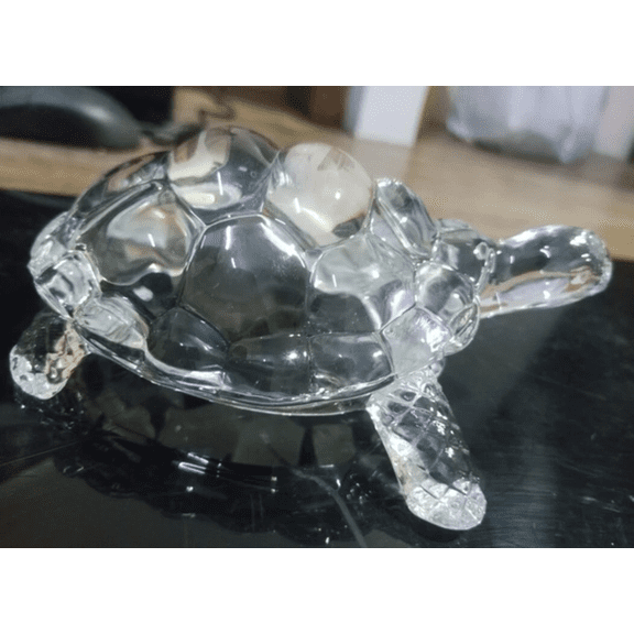 Crystal Turtle Figurine 4 Inches for Home & Office Decor | Decorative Crystal Tortoise for Gifting, Tabletop & Vastu Display