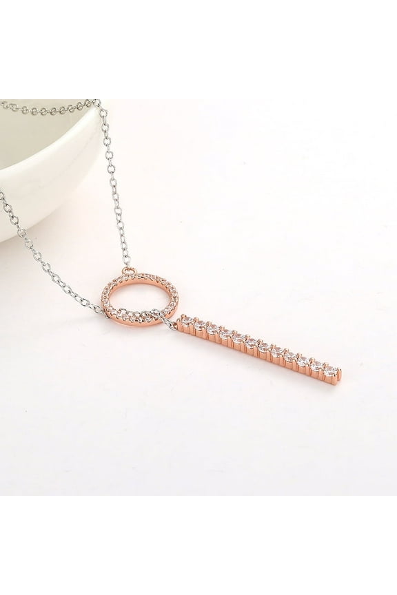 Crystal Two Tone Lariat Necklace