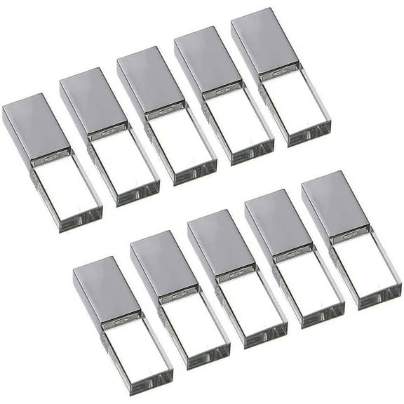 Crystal USB 3.0 Flash Drive Blue Light Gift USB Flash Drive no Logo Silver (USB3.0 16GB*10PACK)