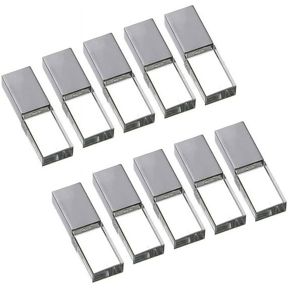 Crystal USB 3.0 Flash Drive Blue Light Gift USB Flash Drive no Logo Silver (USB3.0 32GB*10PACK)