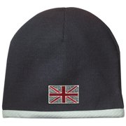 Crystal Union Jack Patch Performance Beanie Hat - Black