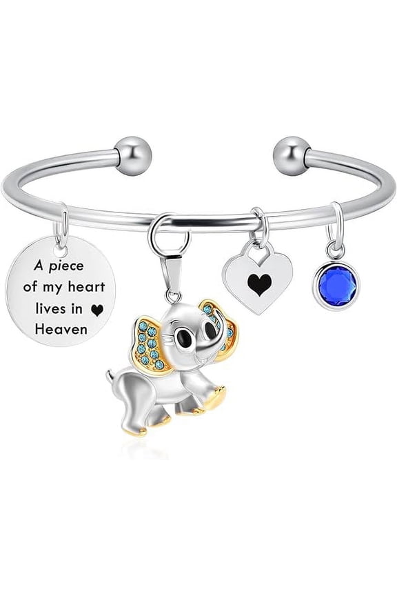 Crystal Urn Bracelet Ash Elephant Never Forget Cremation Bracelet for Ashes Memorial Ashes Bracelet for Human Ashes Heart Charm Memorial Keepsake Bangle