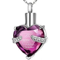 Crystal Urn Necklace Heart Memorial Keepsake Pendant Ash Holder Cremation Jewelry for Ashes