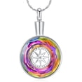 thumbnail image 1 of Crystal Urn Necklace for Ashes Stainless Steel Tree of Life & Compass Cremation Jewelry Circle Memorial Pendant Human Pets Ashes Holder, 1 of 6
