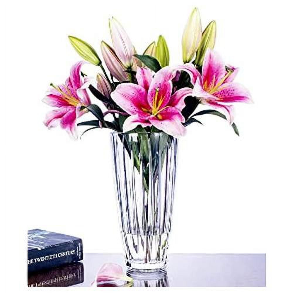 Crystal Vases For Flowers Wedding Decor Centerpieces 11 Inch Tall Clear