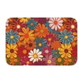 thumbnail image 1 of Crystal Velvet Floor Mat 23.6x15.7in Square Lock Edge Easy Cleaning Using Woven Technique Corrosion Resistant Bottom Drop Plastic Colorful Floral Pattern Groovy Flowers (2), 1 of 7