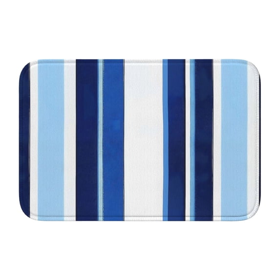 Crystal Velvet Floor Mat 23.6x15.7in Square Lock Edge Easy Cleaning Using Woven Technique Corrosion Resistant Bottom Drop Plastic Deepskyblue Stripe_2
