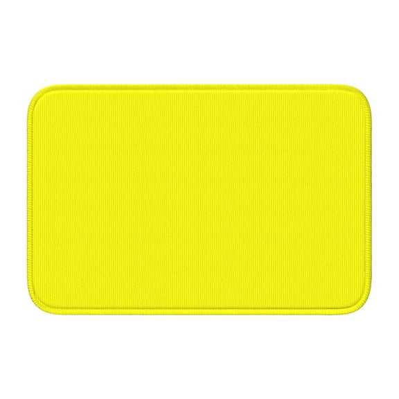 Crystal Velvet Floor Mat 23.6x15.7in Square Lock Edge Easy Cleaning Using Woven Technique Corrosion Resistant Bottom Drop Plastic Lemon Yellow