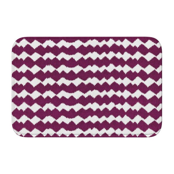 Crystal Velvet Floor Mat 23.6x15.7in Square Lock Edge Easy Cleaning Using Woven Technique Corrosion Resistant Bottom Drop Plastic Magenta Houndstooth_3