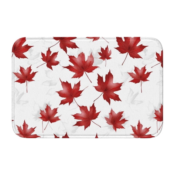 Crystal Velvet Floor Mat 23.6x15.7in Square Lock Edge Easy Cleaning Using Woven Technique Corrosion Resistant Bottom Drop Plastic Maple Leaves