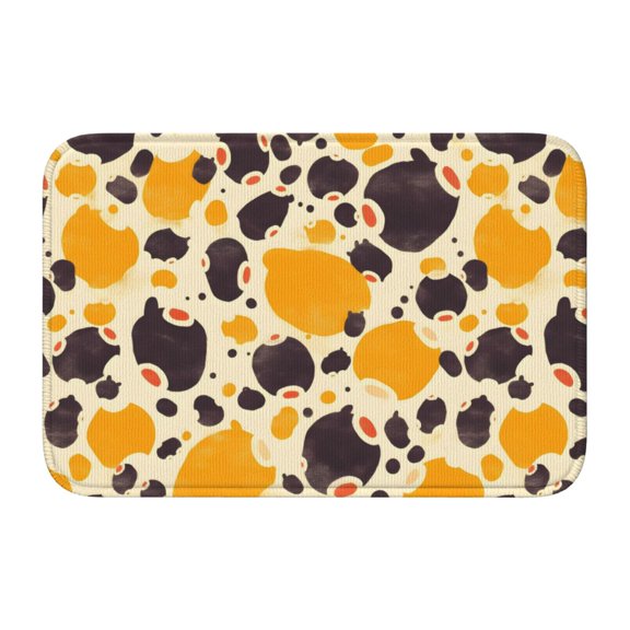 Crystal Velvet Floor Mat 23.6x15.7in Square Lock Edge Easy Cleaning Using Woven Technique Corrosion Resistant Bottom Drop Plastic Milk Cow Print Style Sienna_3