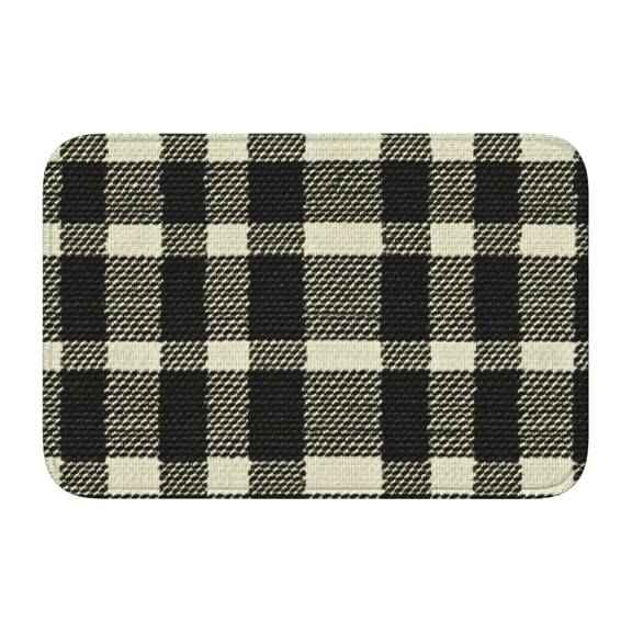 Crystal Velvet Floor Mat 23.6x15.7in Square Lock Edge Easy Cleaning Using Woven Technique Corrosion Resistant Bottom Drop Plastic Olive Houndstooth Buffalo Plaid Tartan Check Scotland_3