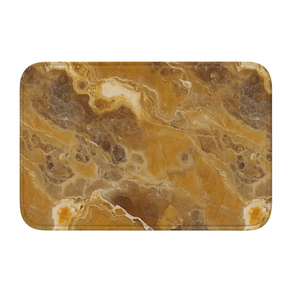 Crystal Velvet Floor Mat 23.6x15.7in Square Lock Edge Easy Cleaning Using Woven Technique Corrosion Resistant Bottom Drop Plastic Sandybrown Marble_3