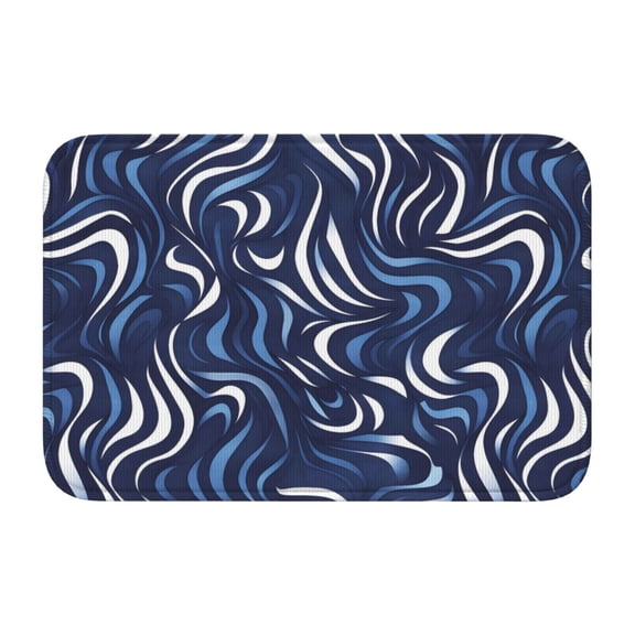 Crystal Velvet Floor Mat 23.6x15.7in Square Lock Edge Easy Cleaning Using Woven Technique Corrosion Resistant Bottom Drop Plastic Zebra Print Style Lightblue_4