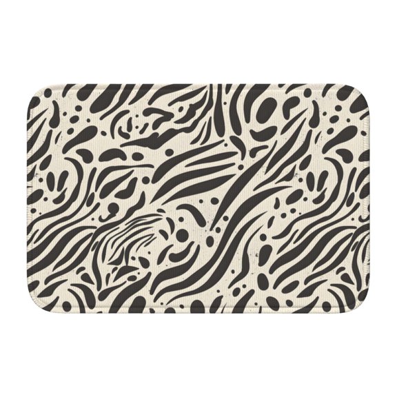 Crystal Velvet Floor Mat 23.6x15.7in Square Lock Edge Easy Cleaning Using Woven Technique Corrosion Resistant Bottom Drop Plastic Zebra Skin Print Style Saddlebrown_1