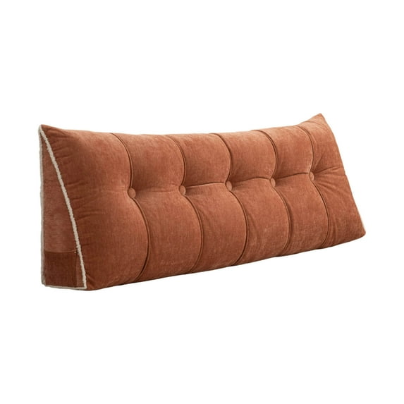 Velvet Headboard Wedge Pillow King Double Size Backrest Cushion for Bed with Removable Washable Cover Bedside Support Bolster Reading Pillow for Daybed Bunk Bed Dorm