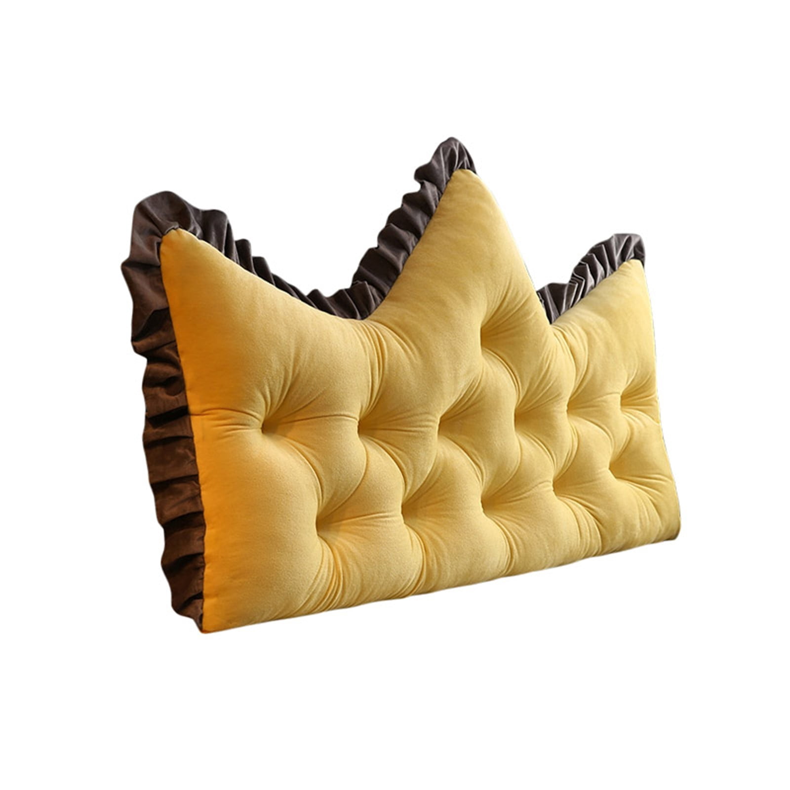 Velvet Headboard Wedge Pillow King Double Size Backrest Cushion for Bed with Removable Washable Cover Bedside Support Bolster Reading Pillow for Daybed Bunk Bed Dorm