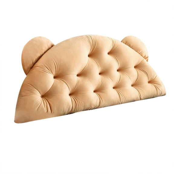 Velvet Headboard Wedge Pillow King Double Size Backrest Cushion for Bed with Removable Washable Cover Bedside Support Bolster Reading Pillow for Daybed Bunk Bed Dorm
