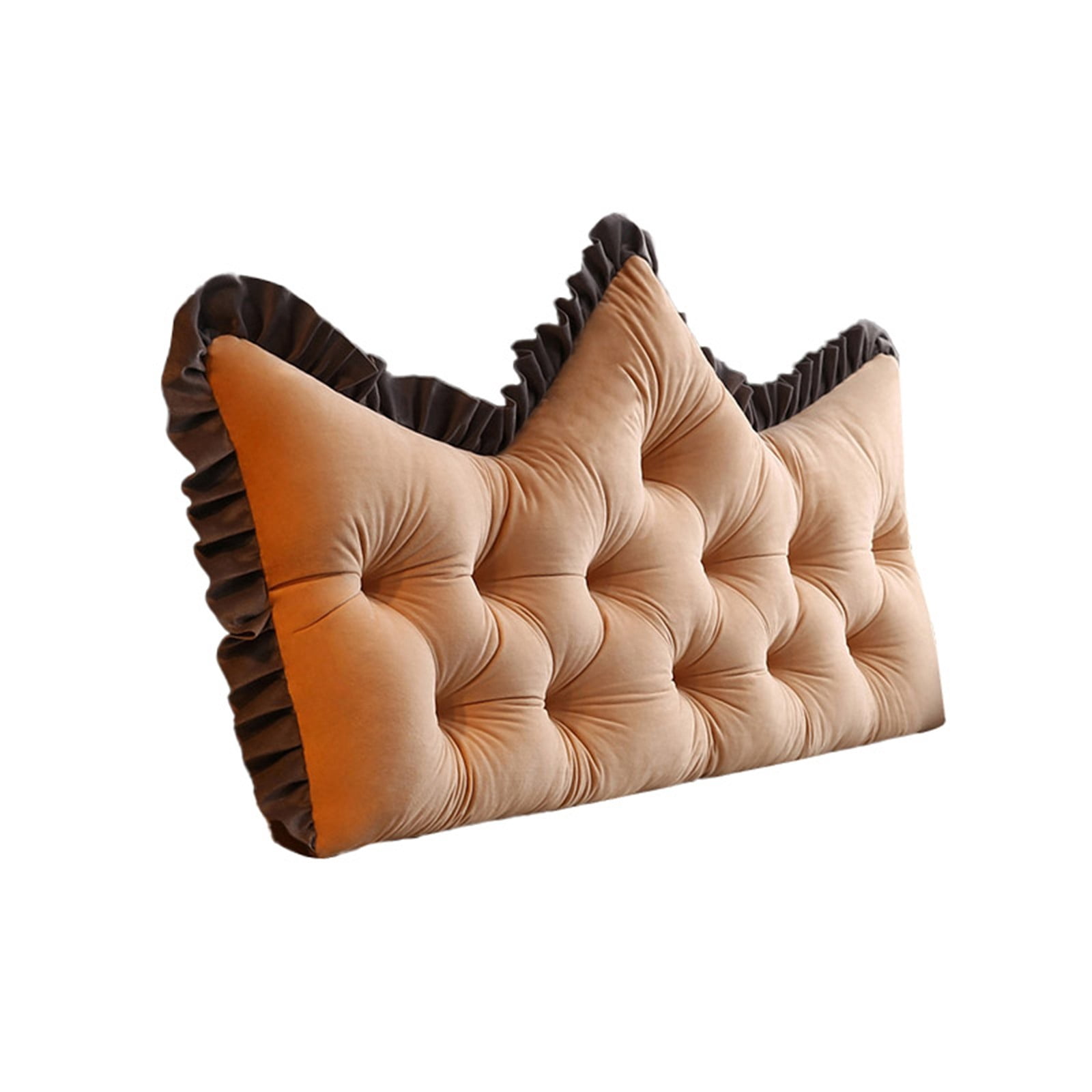 Velvet Headboard Wedge Pillow King Double Size Backrest Cushion for Bed with Removable Washable Cover Bedside Support Bolster Reading Pillow for Daybed Bunk Bed Dorm