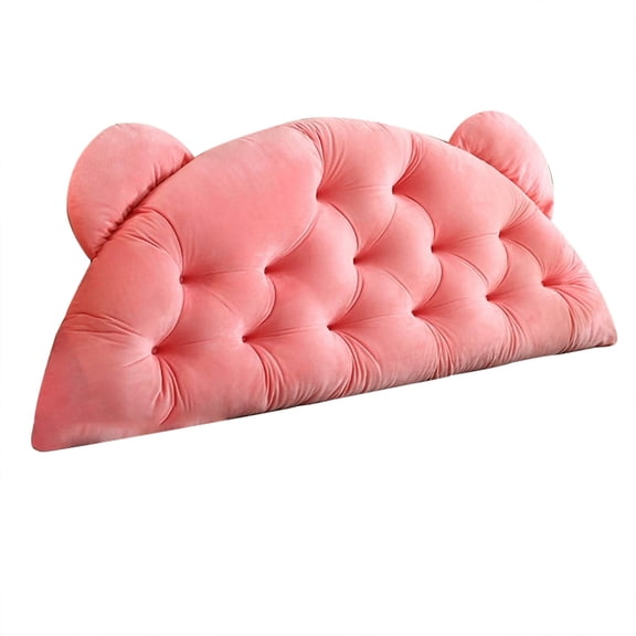Velvet Headboard Wedge Pillow King Double Size Backrest Cushion for Bed with Removable Washable Cover Bedside Support Bolster Reading Pillow for Daybed Bunk Bed Dorm
