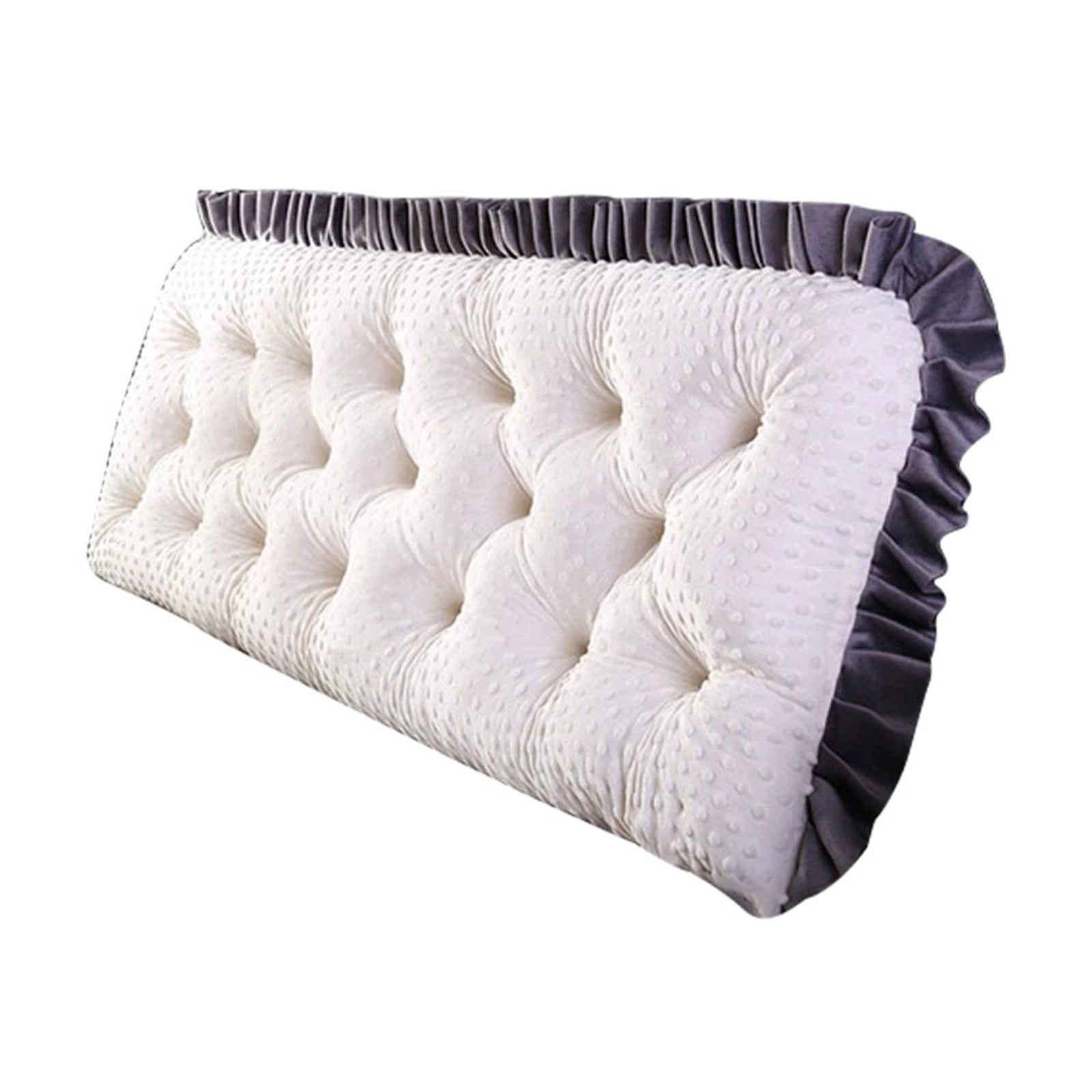 Velvet Headboard Wedge Pillow King Double Size Backrest Cushion for Bed with Removable Washable Cover Bedside Support Bolster Reading Pillow for Daybed Bunk Bed Dorm