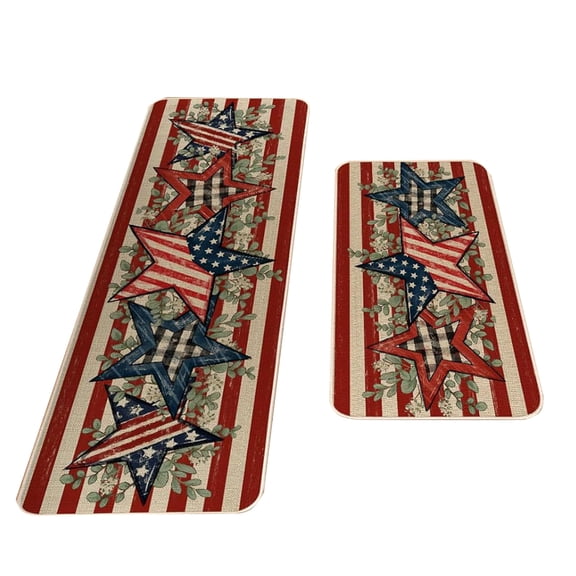 Crystal Velvet Rubber-Reinforced Kitchen Mat Set 2-Piece Set for Home Use Absorbs Water and Oil Non-Slide