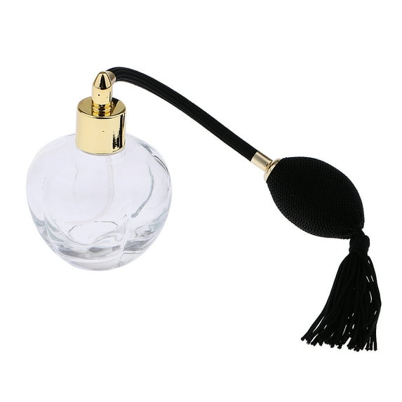 Crystal Vintage Glass Empty Refillable Perfume Bottle with Spray 100ML Black