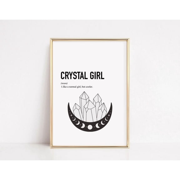 Crystal Wall Art Crystal Gifts Love Crystals Poster Teenage Girl Room Decor Cute Dorm Wall Posters Trendy Boho Unique Girl Home Decor UNFRAMED Poster, Wall Art for Decor, Present, 16x24