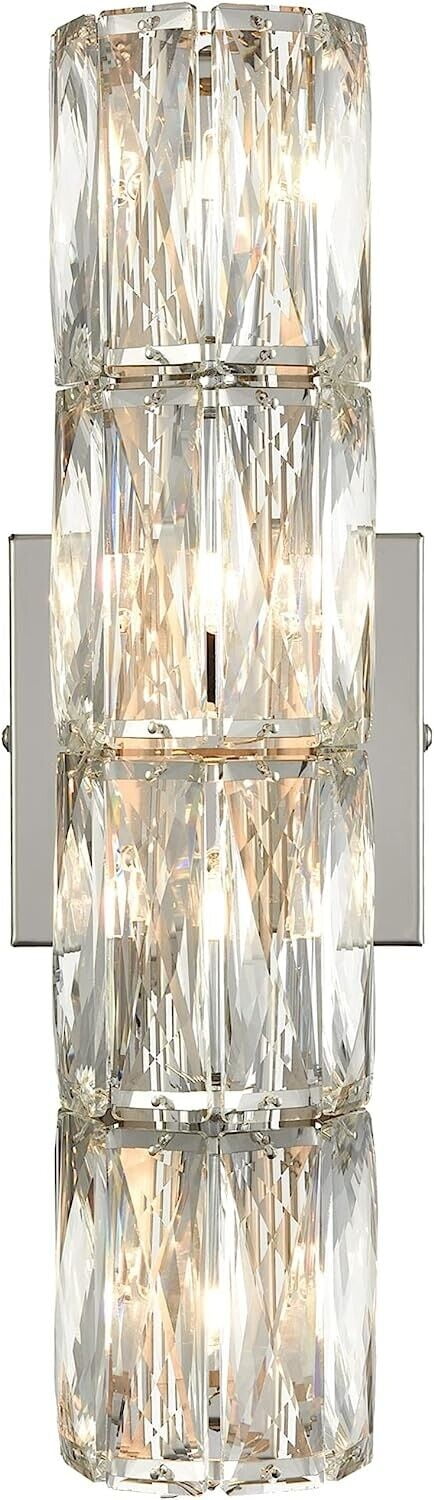 Chrome Crystal 4-Light Tube Wall Sconce