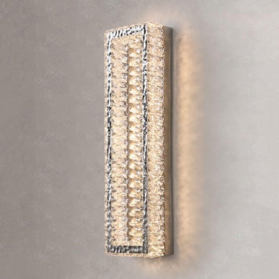 Crystal Wall Sconce Postmodern Wall Mount Lighting Fixture, Chrome Wall Lamp LED Headboard Light, Bedroom Bedside Wall Sconces Living Room Decor Wall Wash Lights