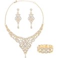 thumbnail image 1 of Crystal Wedding Jewelry Set Necklace Earring Set For Women and Brides Rose Gold and Gold Bridal Statement Jewelry sets, 1 of 7