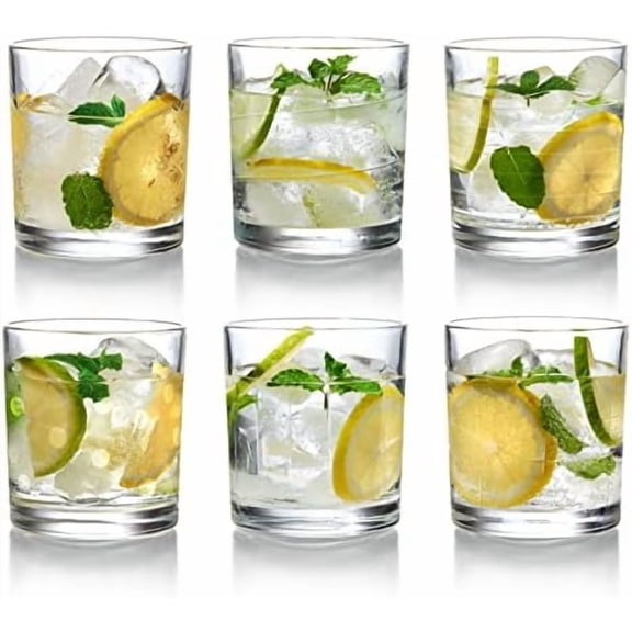 Crystal Whiskey Glasses Tumbler 12 Oz Set of 6 Drinking Glasses For Cocktail, Iced Coffee Ice Tea Dishwasher Safe$$Home Decor, Kitchen, & Other
