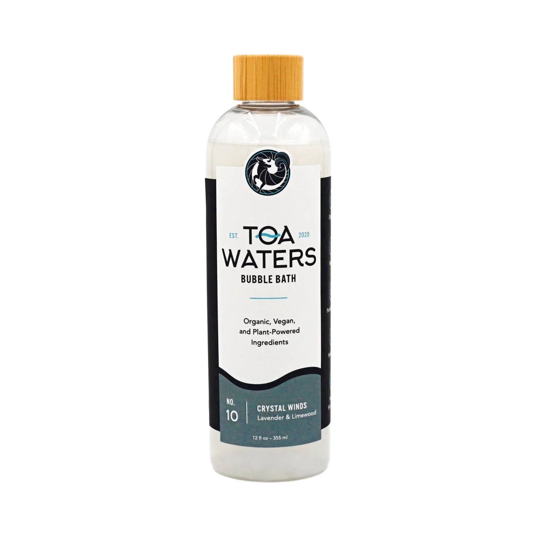 Crystal Winds Bubble Bath – Lavender & Lime Wood – Relaxing Floral Scent, Sulfate-Free, Spa-Quality Soak – 12 fl oz – TOA Waters