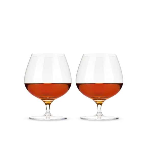 Crystal Wingback Cognac Glasses, Set of 2, 17 Oz