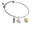 thumbnail image 1 of Crystal Yellow Spinner Mother Heart Expandable Bangle Bracelet, 1 of 1