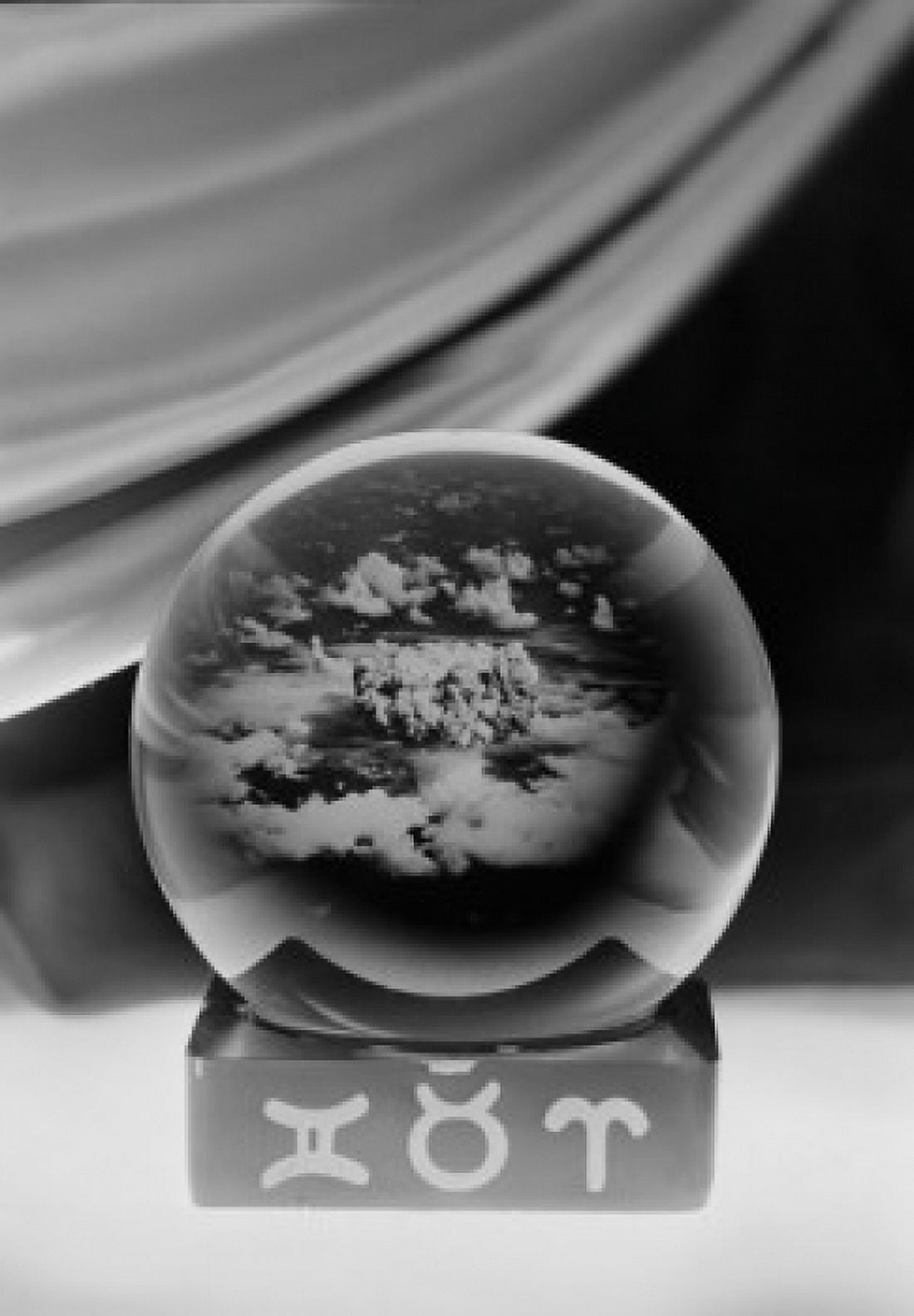 Crystal ball showing bomb explosion Canvas Art - (18 x 24)