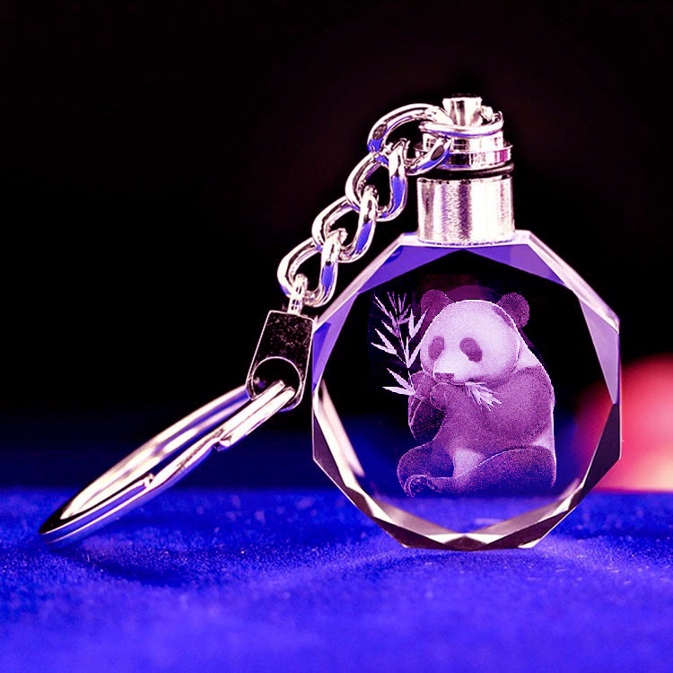 Crystal carving crafts national panda K9 crystal animal ornaments