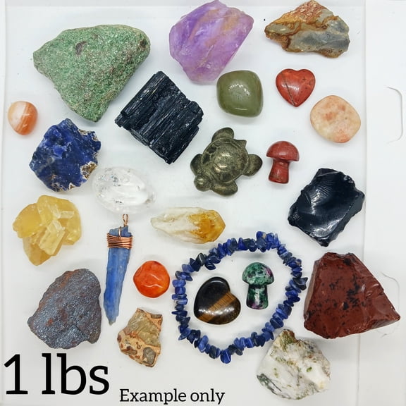 Crystal confetti - 1 lbs (1 scoop) of an assortment of different crystals - natural crystal rocks mix lot - decorative stones