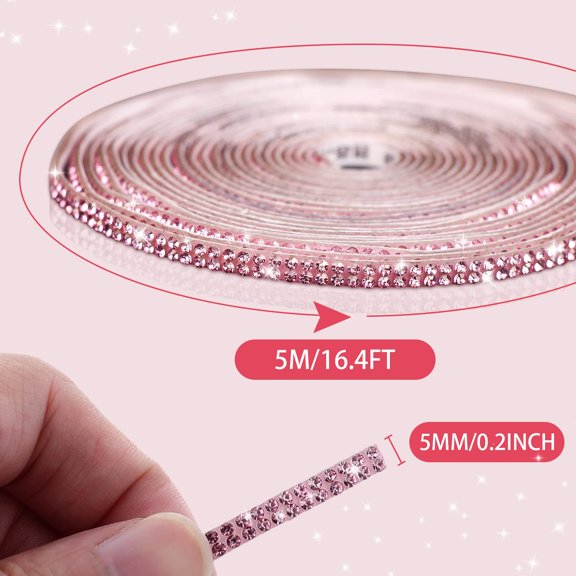 Crystal decorative car trim stickers, self-adhesive dashboard decoration, universal interior and exterior accessories, women's shiny decorative stickers