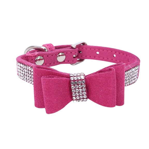 Crystal dog collar with bow necklace Rhinestone dog collar gold sparkly dog