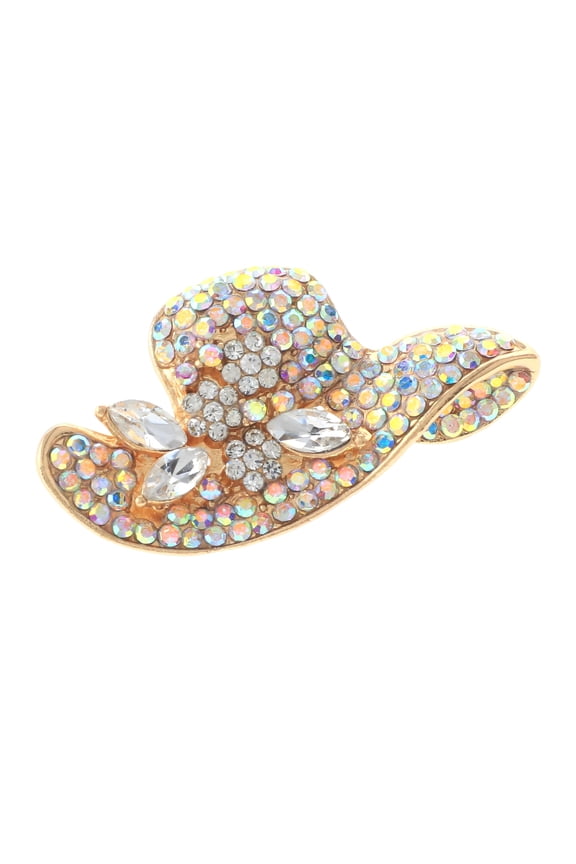 Crystal hat Brooch