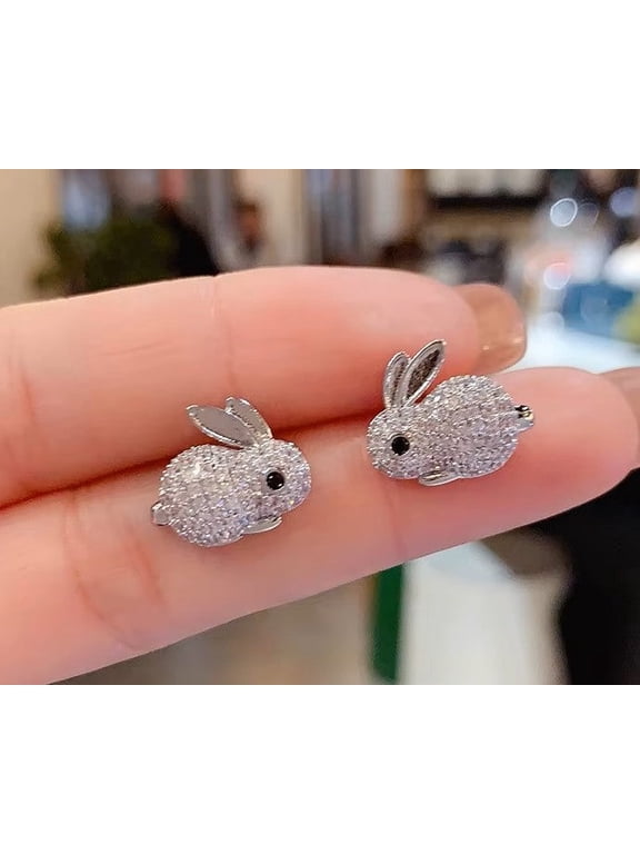 Crystal rabbit earring Easter rabbit bunny earrring